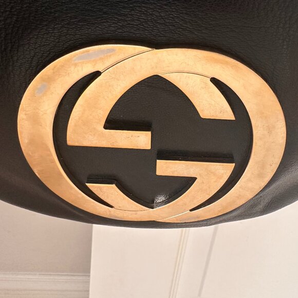 Gucci Interlocking G Blondie Hobo leather Vintage handbag Gold hardware Boho Y2K - Picture 10 of 16